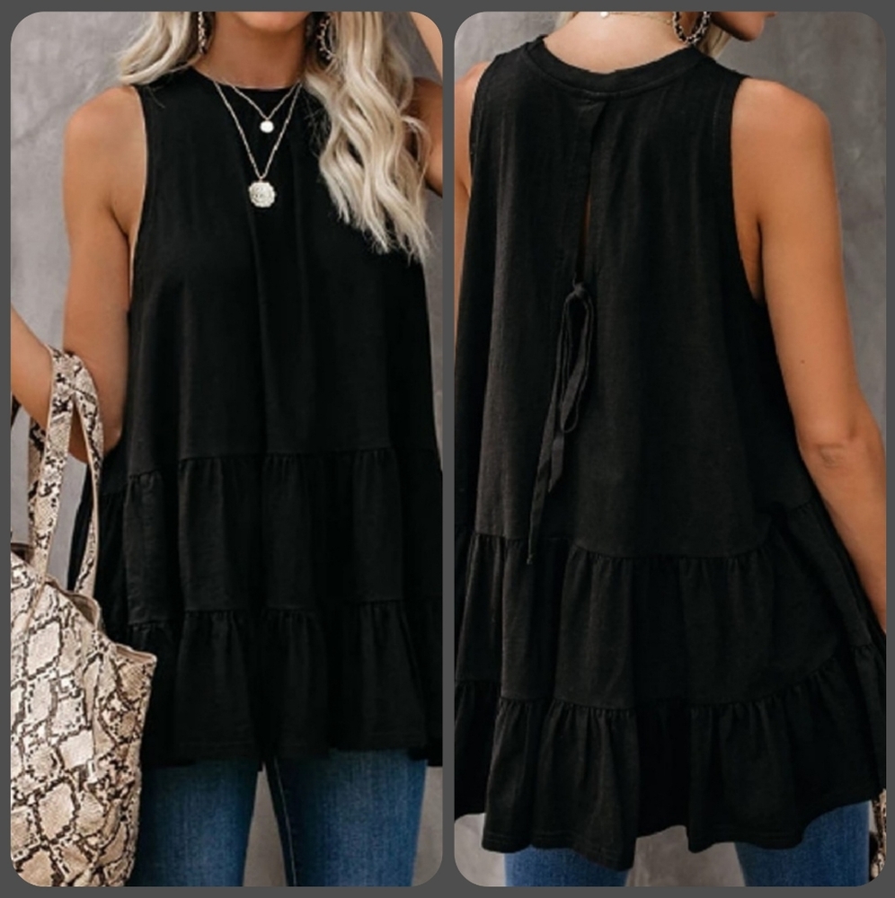 NIB Bohemian Ruffled Summer Tank Top